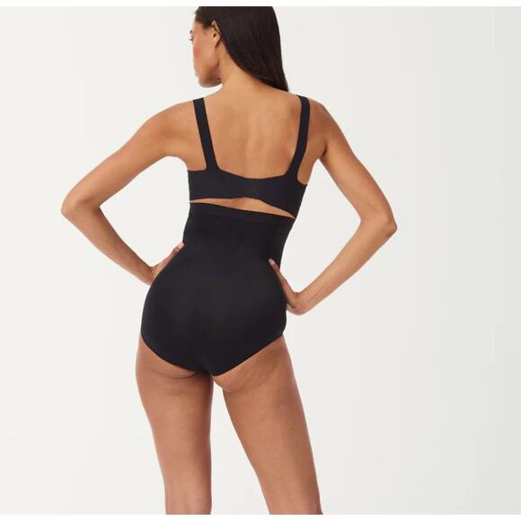 Spanx Shapewear Womens Large Black High Waist Tummy Control Slimmer & Shine - Picture 3 of 13